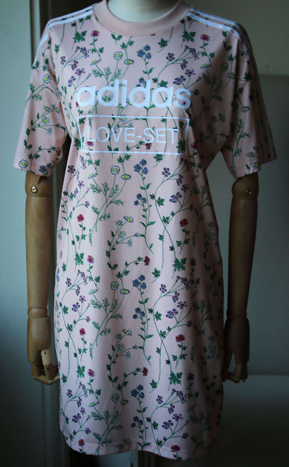 ADIDAS ORIGINALS FLORAL PRINT T-SHIRT DRESS UK 6