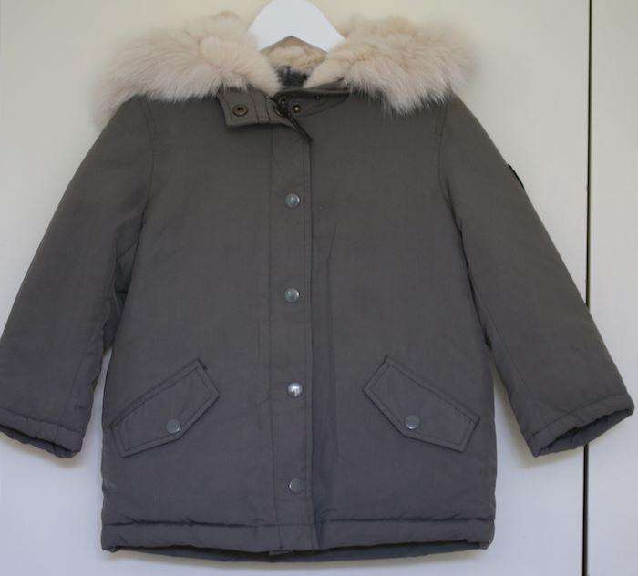 BONPOINT GIRLS GREY FLAKE PARKA JACKET 4 YEARS