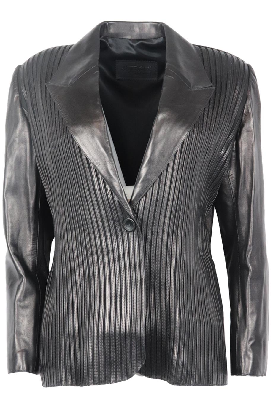 JITROIS VINTAGE TULLE AND LEATHER BLAZER FR 40 UK 12
