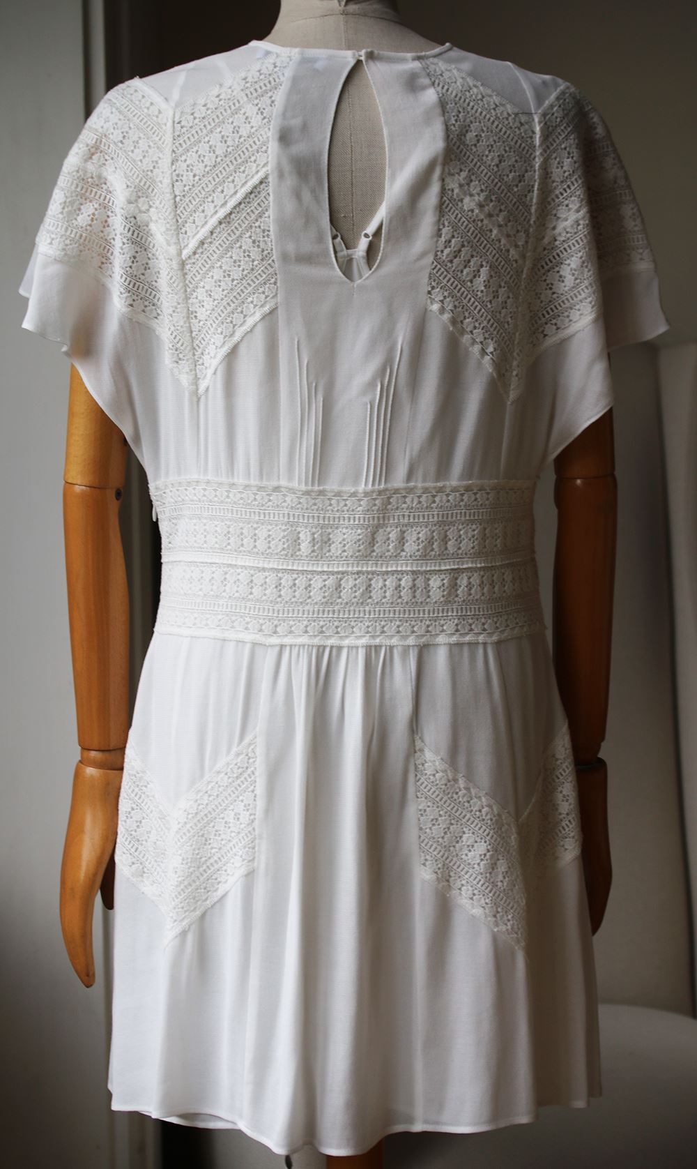 IRO VILDA LACE-INSET VOILE DRESS FR 38 UK 10 | nikkibradford IRO VILDA LACE-INSET VOILE DRESS FR 38 UK 10 | nikkibradford