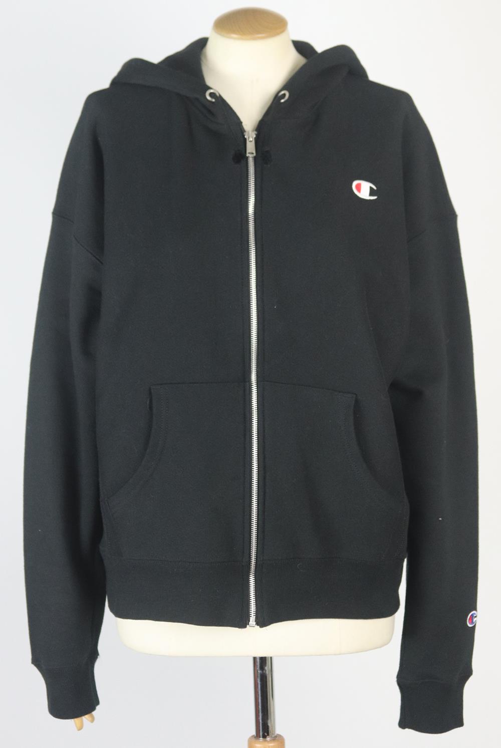 CHAMPION APPLIQUÉD COTTON BLEND JERSEY HOODIE LARGE