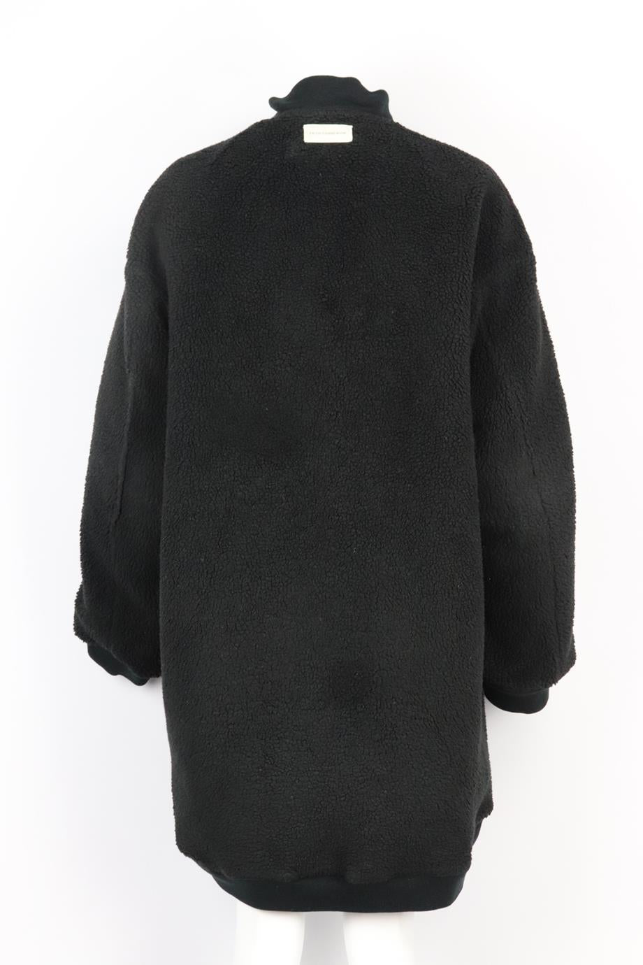FAITH CONNEXION OVERSIZED REVERSIBLE FAUX SHEARLING AND SATIN COAT XSMALL
