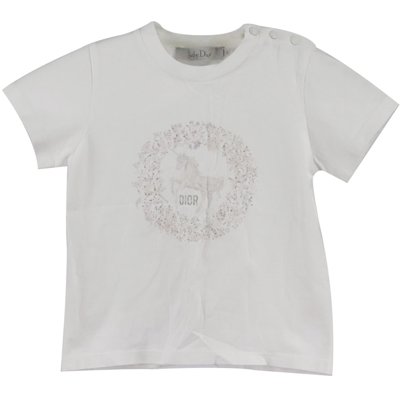 美品　baby DIOR Christian DIOR Tシャツ　キッズ Kids' Christian Dior Couture T-Shirt White Cotton Jersey | DIOR