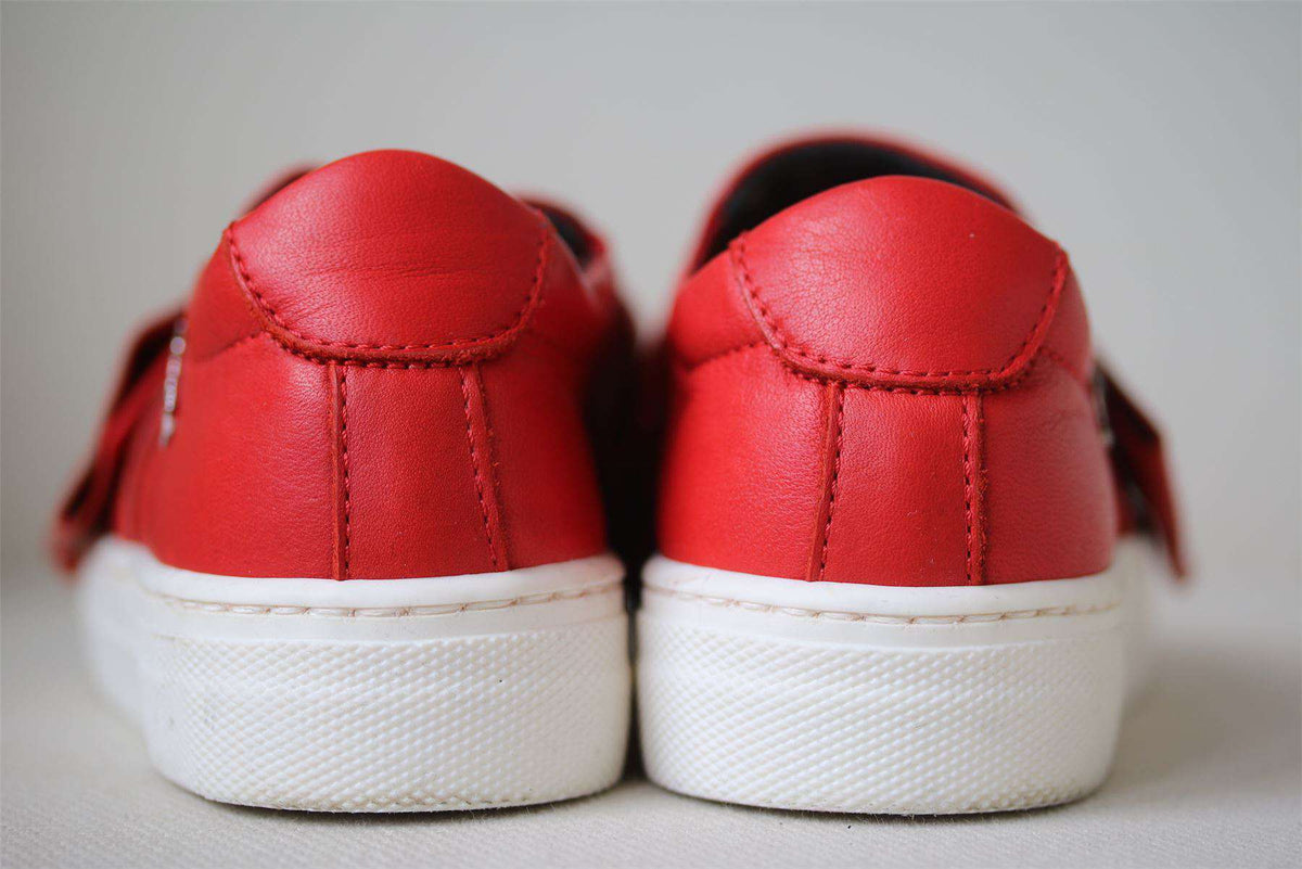 SIMONETTA GIRLS RED LEATHER SLIP-ON SHOES EU 26 UK 8.5