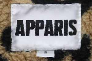 APPARIS LEOPARD PRINT FAUX SHEARLING JACKET SMALL