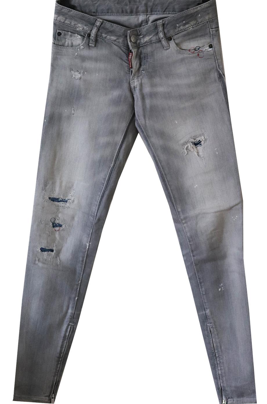 DSQUARED2 DISTRESSED LOW RISE SKINNY JEANS IT 36 UK 4