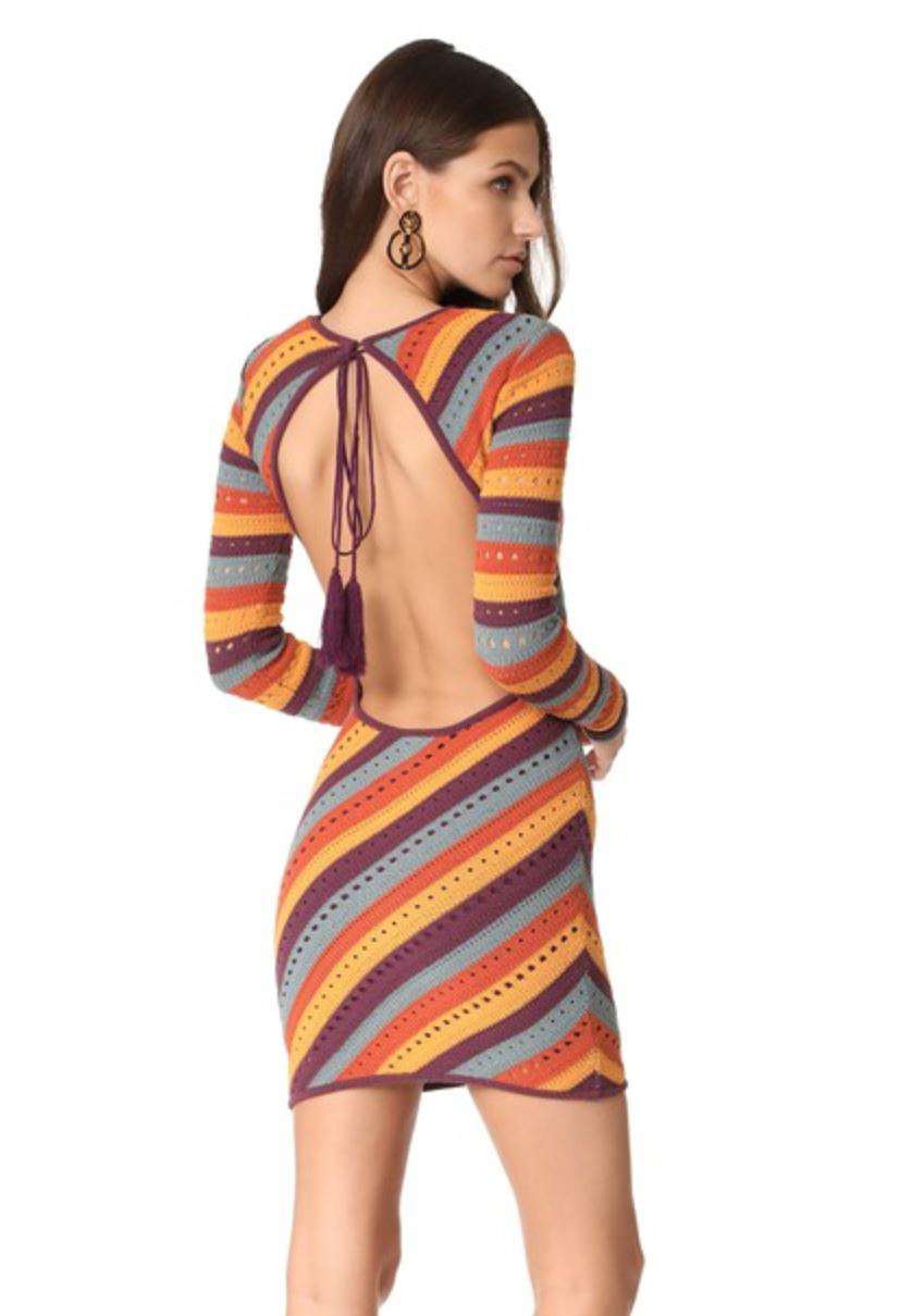 RONNY KOBO JULES STRIPE DRESS XSMALL