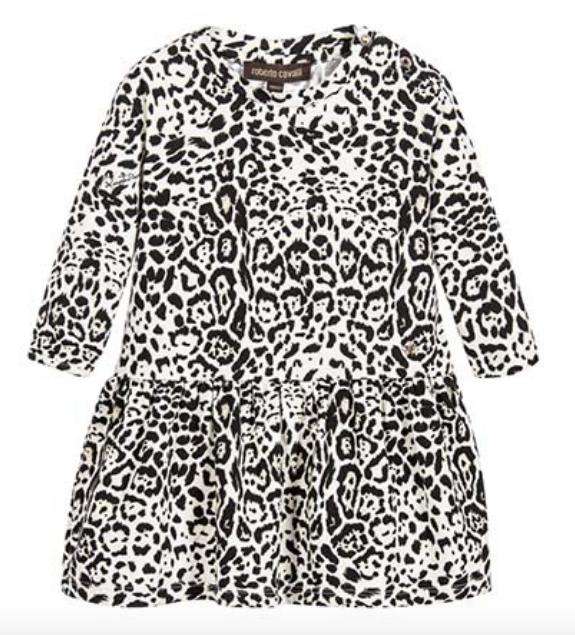 ROBERTO CAVALLI GIRLS LEOPARD PRINT DRESS 4 YEARS