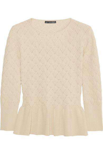 ALEXANDER MCQUEEN TEXTURED KNITTED PEPLUM TOP LARGE
