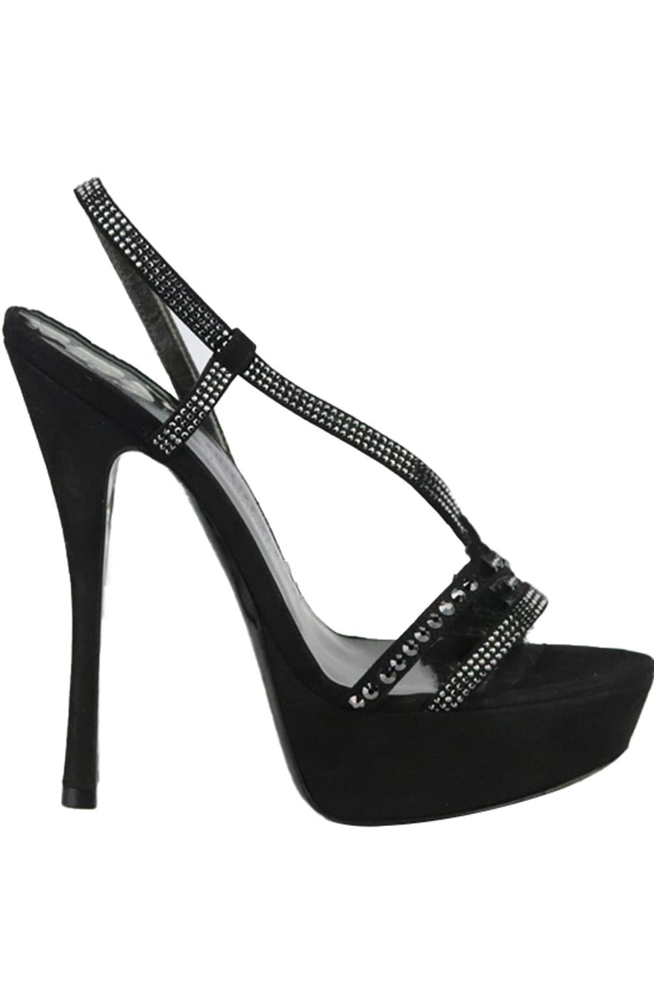 PHILIPP PLEIN EMBELLISHED SUEDE PLATFORM SANDALS EU 37 UK 4 US 7