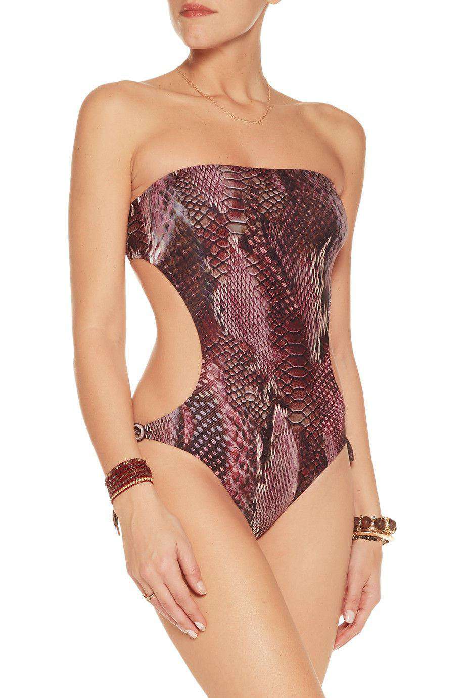 MELISSA ODABASH AMALFI LIZARD PRINT SWIMSUIT UK 10
