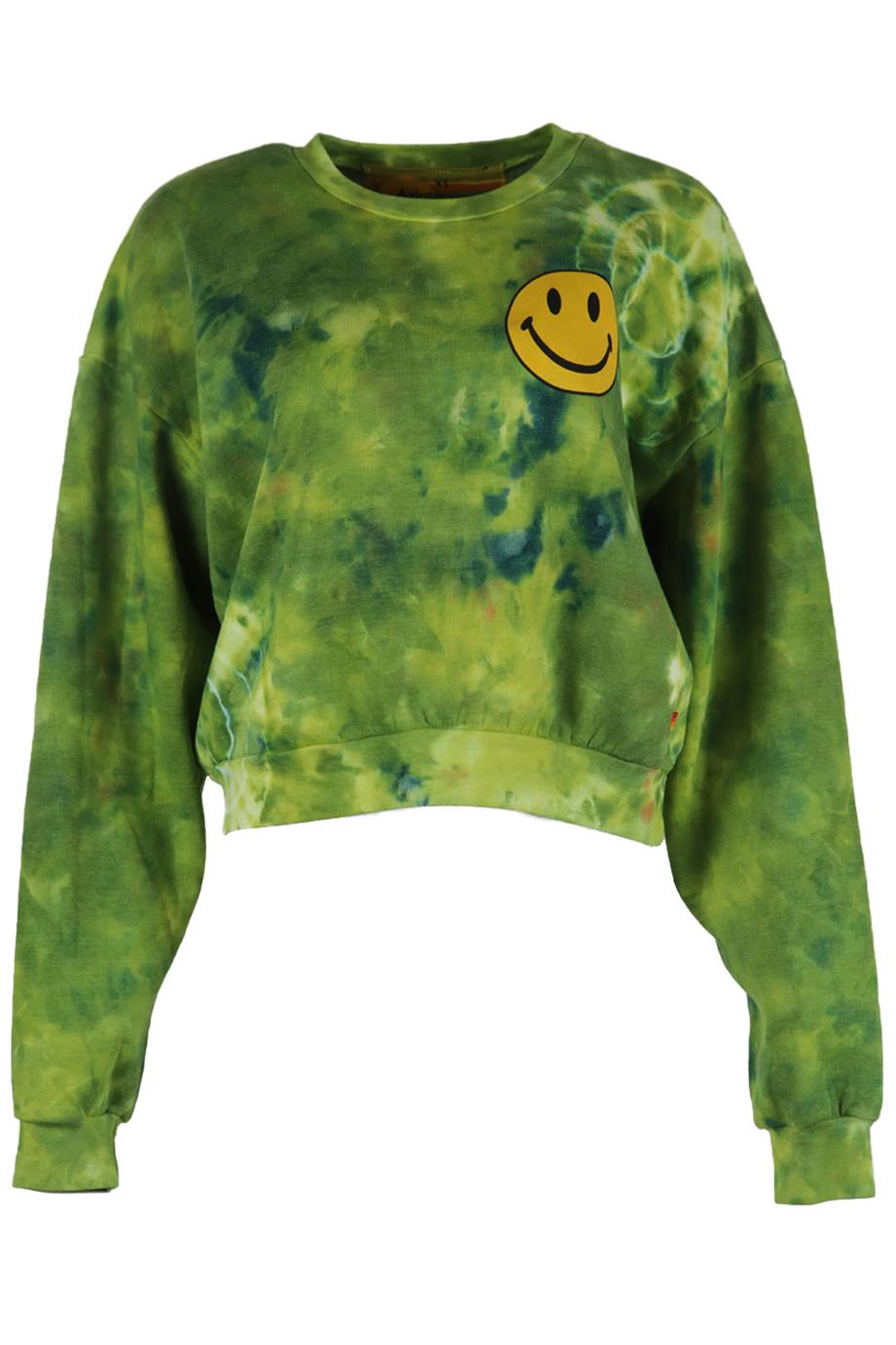 AVIATOR NATION TIE DYED COTTON JERSEY SWEATSHIRT XSMALL