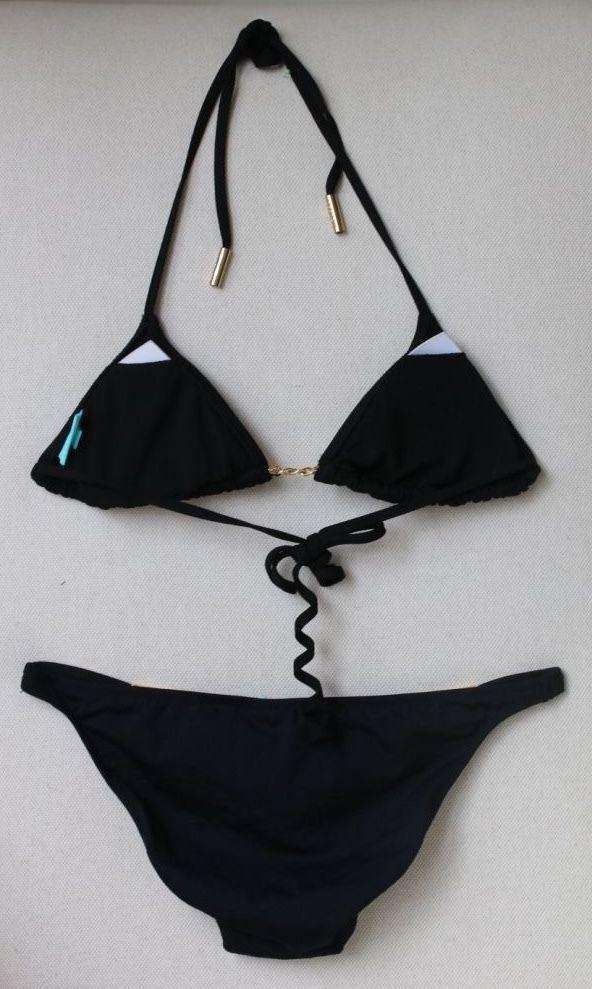MELISSA ODABASH BLACK CHAIN BIKINI UK 8/10