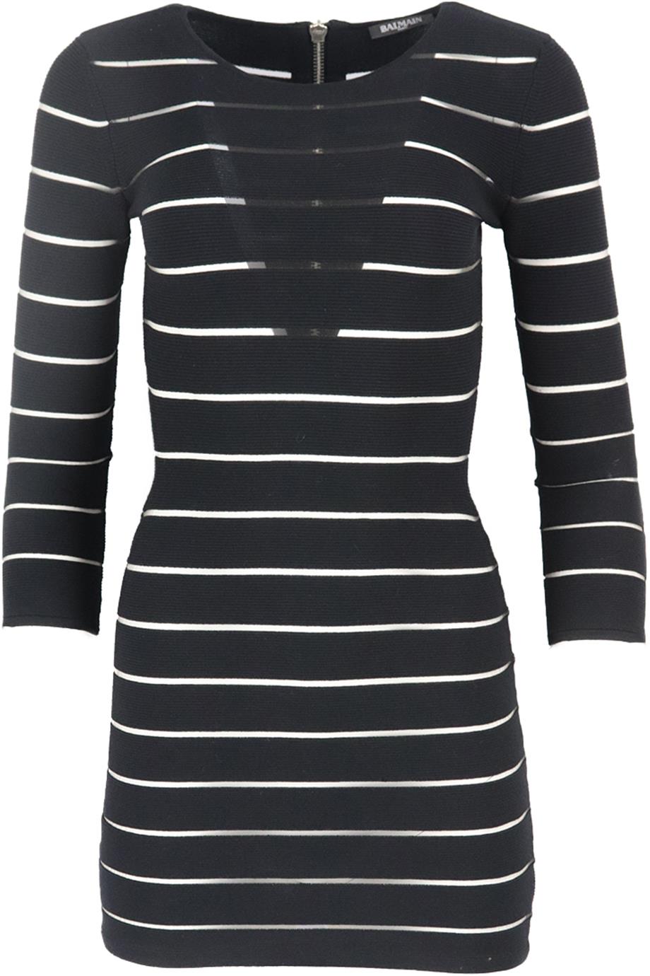 BALMAIN STRETCH KNIT MINI DRESS FR 36 UK 8