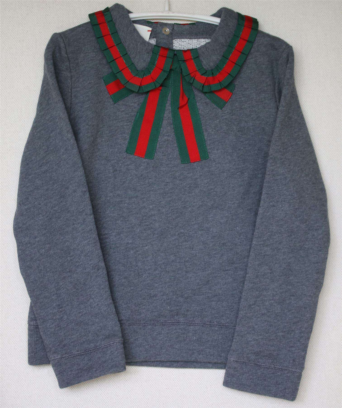 GUCCI GIRLS GREY WEB SWEATER 5 YEARS