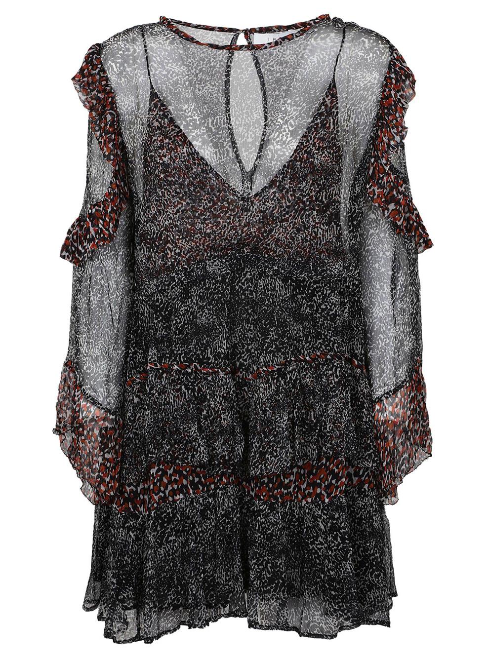 IRO TRILLIE PRINTED CHIFFON MINI DRESS FR 40 UK 12