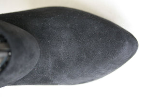 BARBARA BUI BLACK SUEDE BEADED BOOTS HEELS 38 UK 5