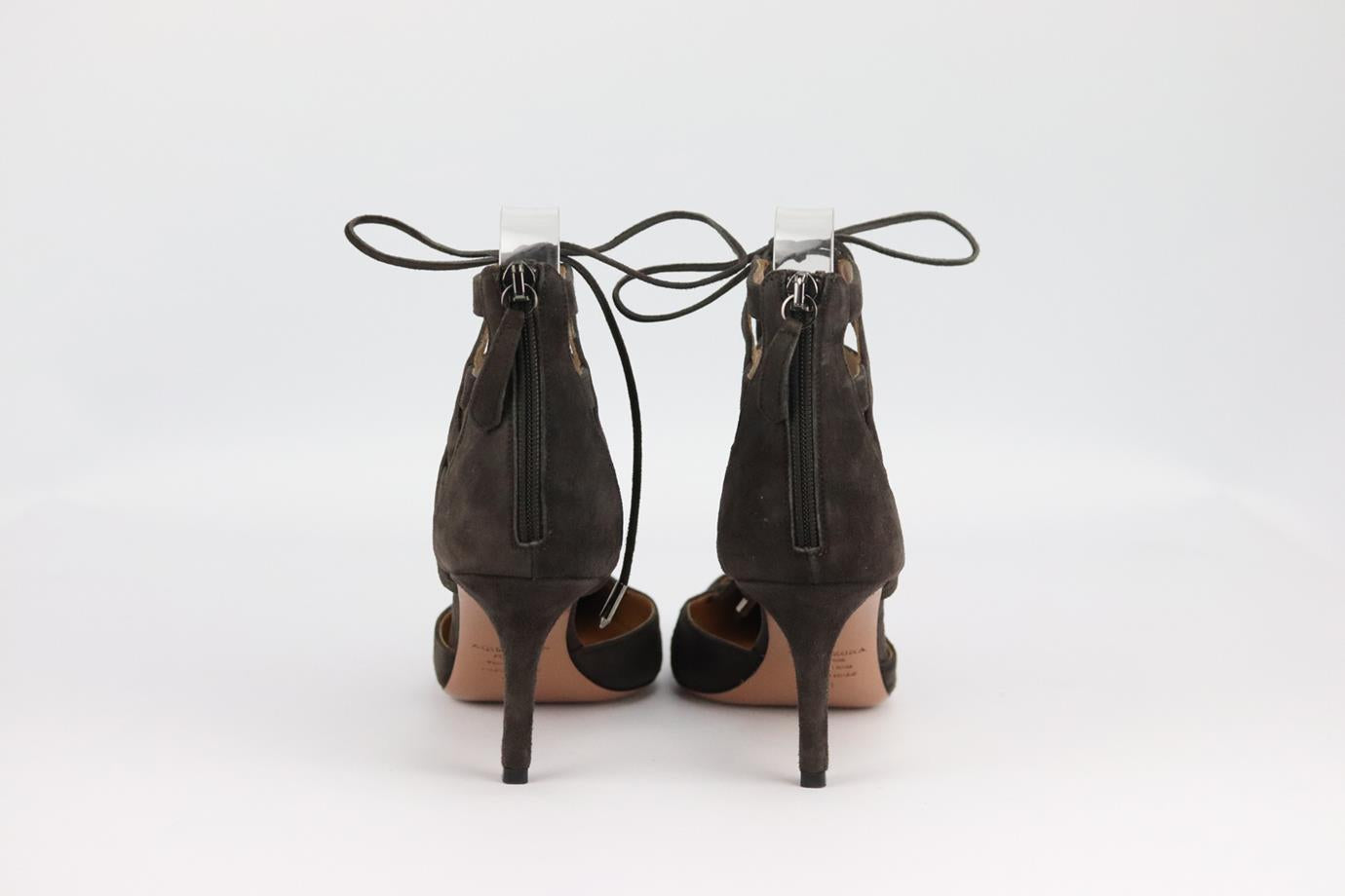 AQUAZZURA CUTOUT SUEDE PUMPS EU 38 UK 5 US 8