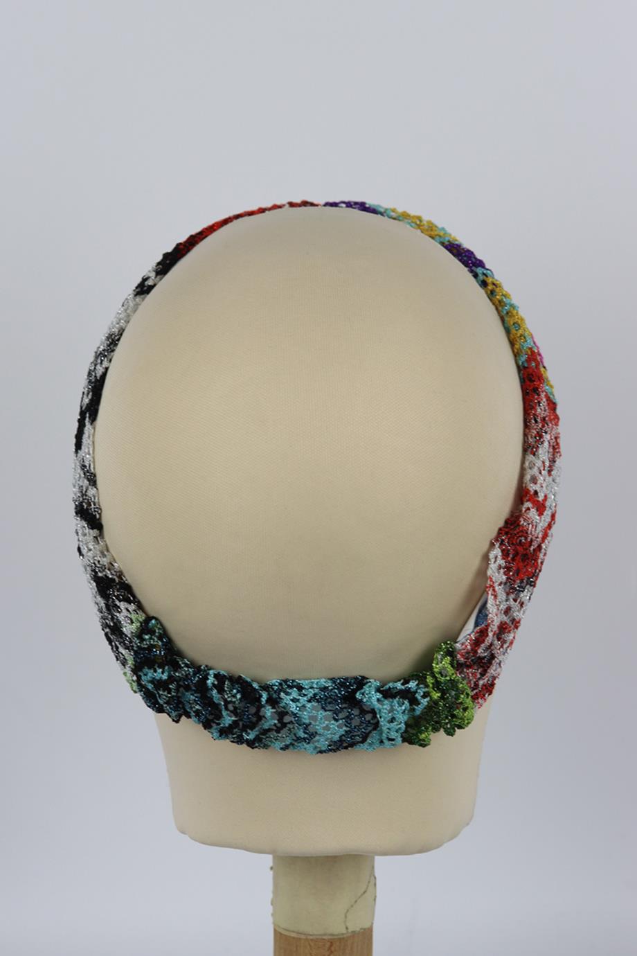 MISSONI MARE METALLIC CROCHET KNIT HEADBAND ONE SIZE