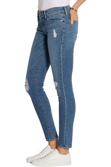 FRAME DENIM LE SKINNY DE JEANNE DISTRESSED JEANS W25 UK 6/8