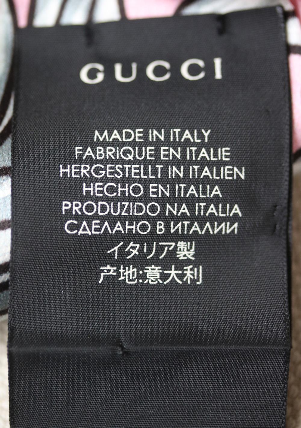 GUCCI FLORAL PRINTED TWISTED SILK SATIN HEADBAND