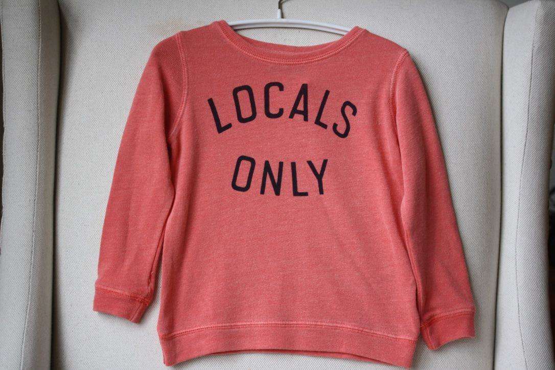 SUNDRY PETIT BABY LOCALS ONLY SWEATSHIRT JUMPER 2 YEARS