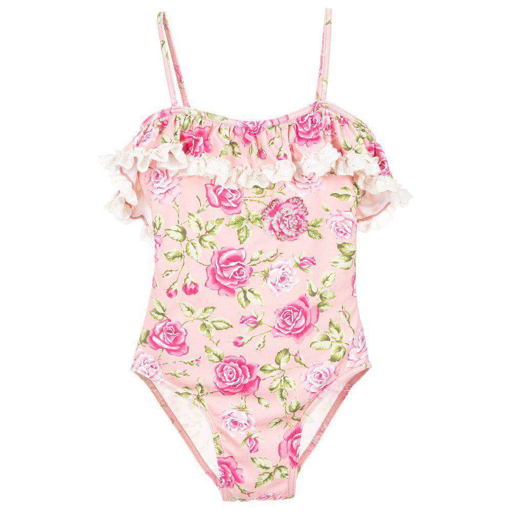 SELINI ACTION KIDS GIRLS ROSE PRINT SWIMSUIT 6 YEARS