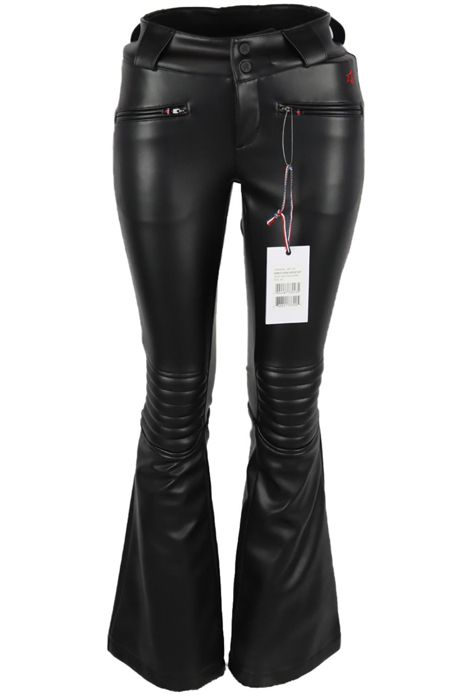 PERFECT MOMENT FAUX LEATHER FLARED SKI PANTS XSMALL