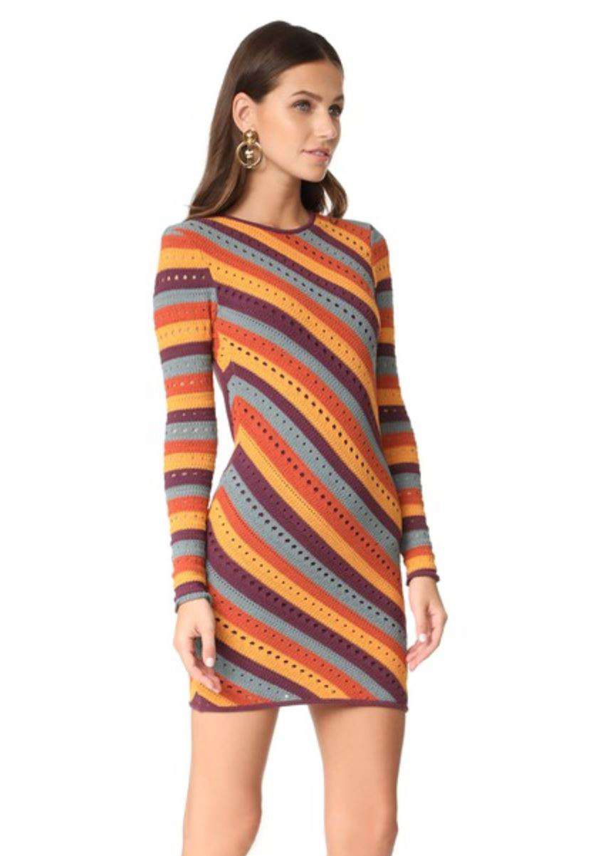 RONNY KOBO JULES STRIPE DRESS SMALL