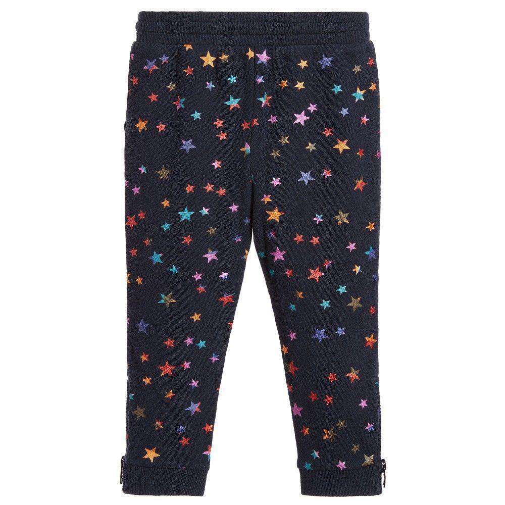 STELLA MCCARTNEY KIDS NAVY BLUE STAR PRINT TRACKSUIT BOTTOMS 4 YEARS