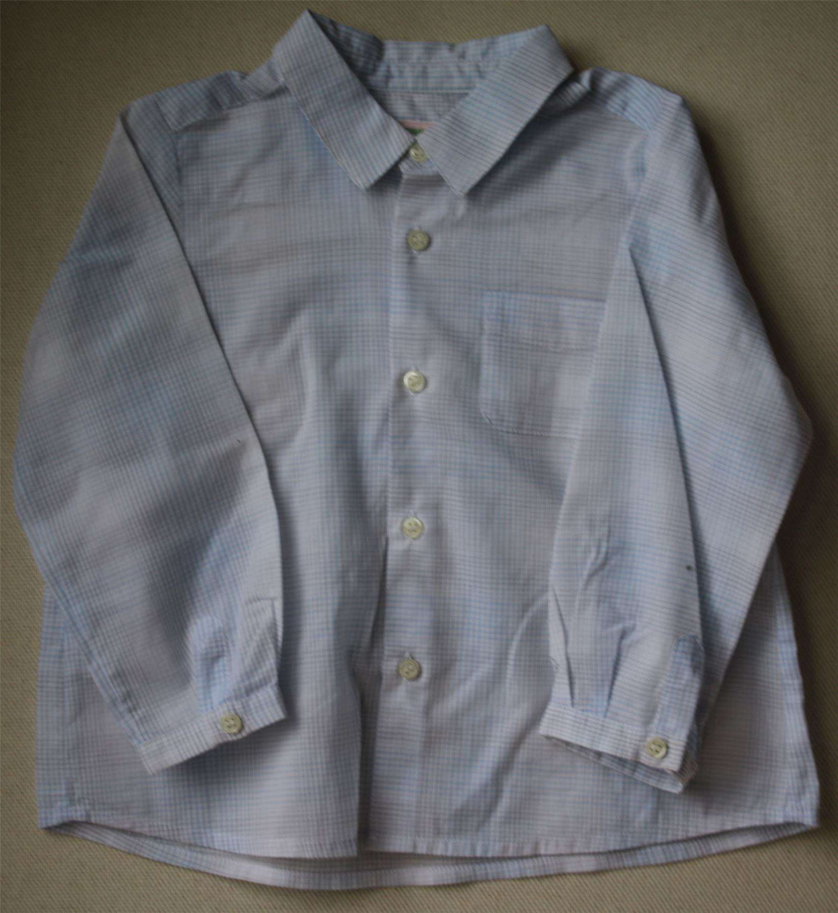 BONPOINT BABY BLUE CHECK SHIRT 2 YEARS