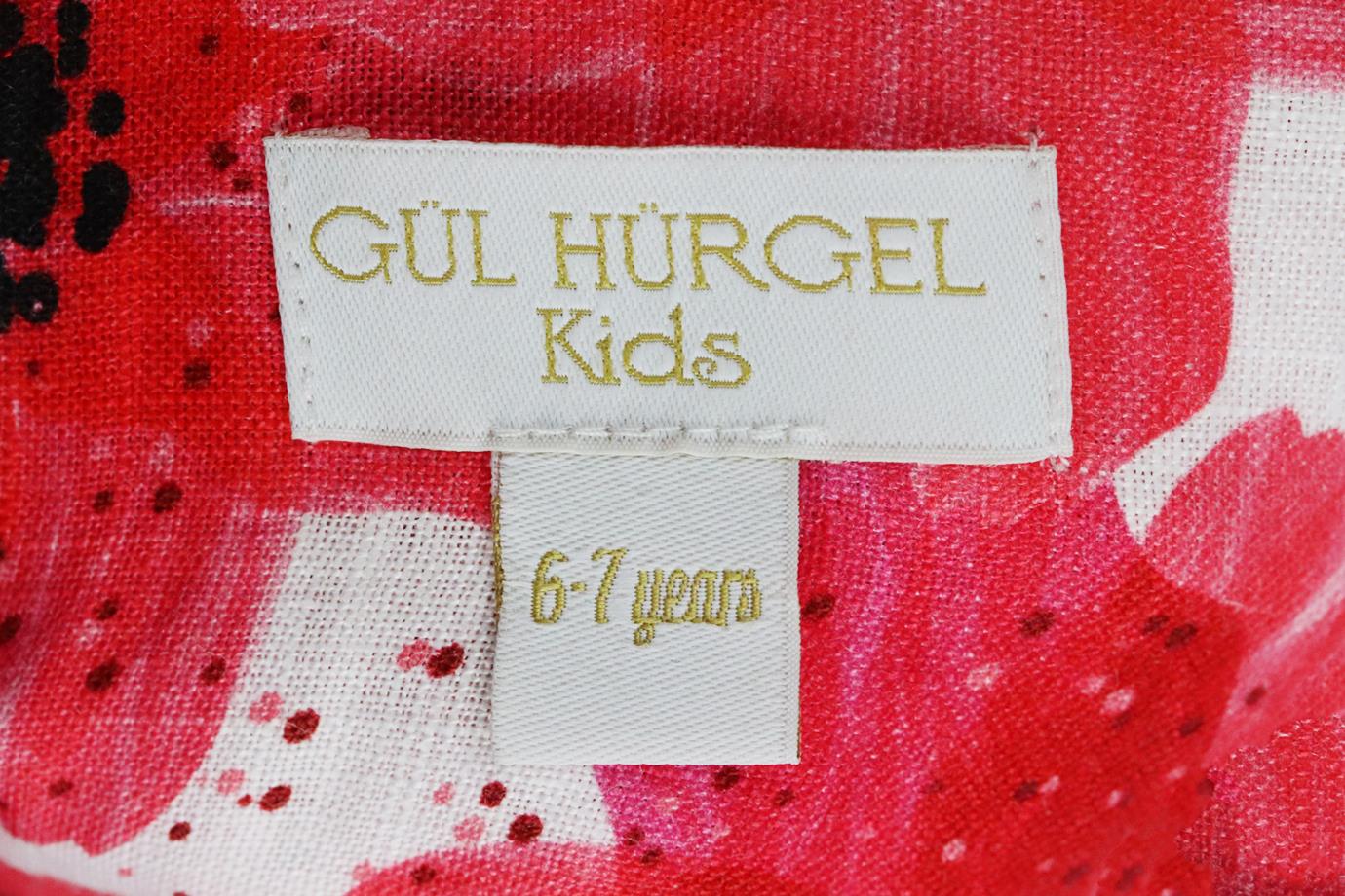 GÜL HÜRGEL KIDS GIRLS FLORAL PRINT LINEN DRESS 6-7 YEARS