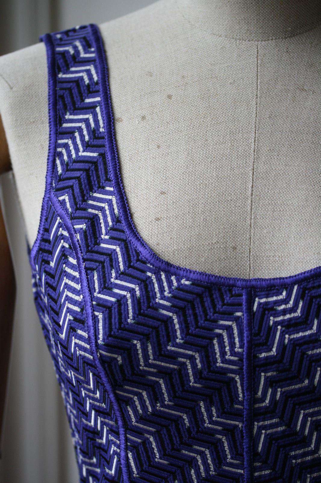 MISSONI MARE ZIGZAG PURPLE BACKLESS SWIM DRESS IT 40 UK 8