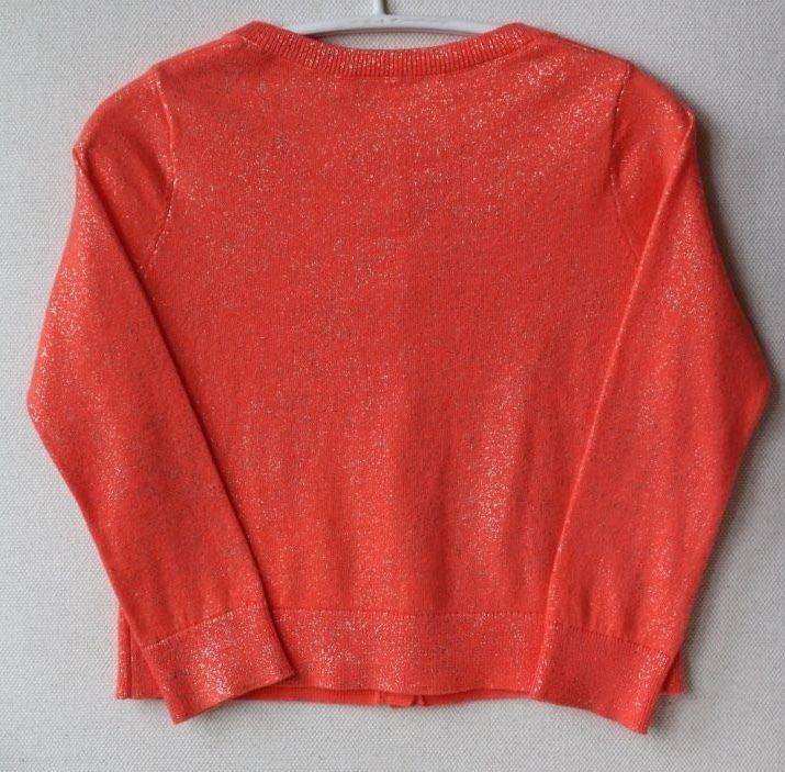 BONPOINT BABY GIRLS ORANGE SPARKLY CARDIGAN 3 YEARS