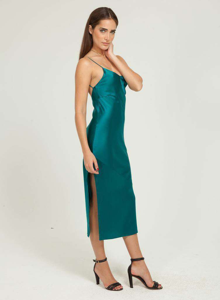 FLEUR DU MAL BIAS SLIP GOWN DRESS SMALL