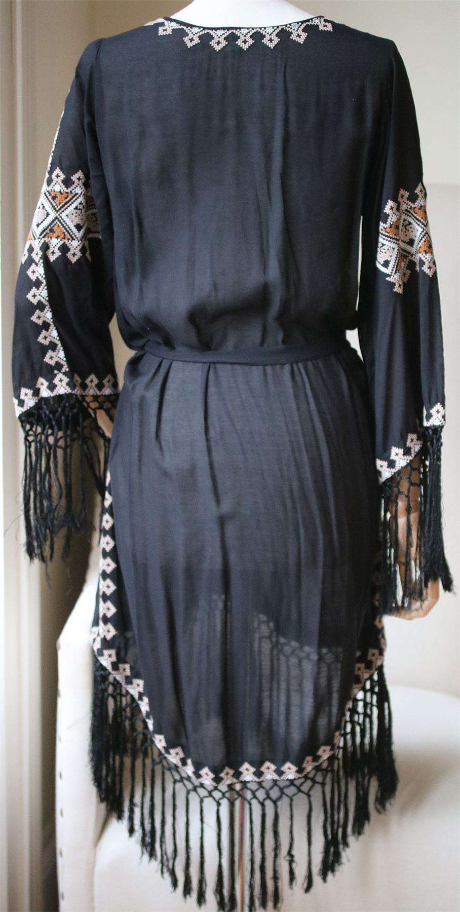 MELISSA ODABASH NIC EMBROIDERED KIMONO KAFTAN ONE SIZE