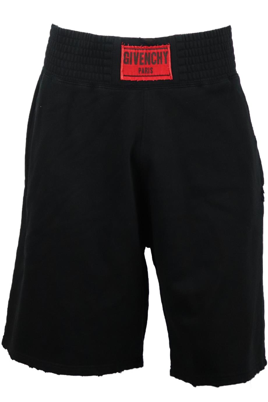 GIVENCHY MEN'S DISTRESSED COTTON SHORTS XLARGE