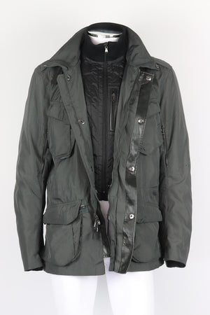 RALPH LAUREN BLACK LABEL MEN'S LEATHER TRIMMED SHELL UTILITY JACKET LARGE