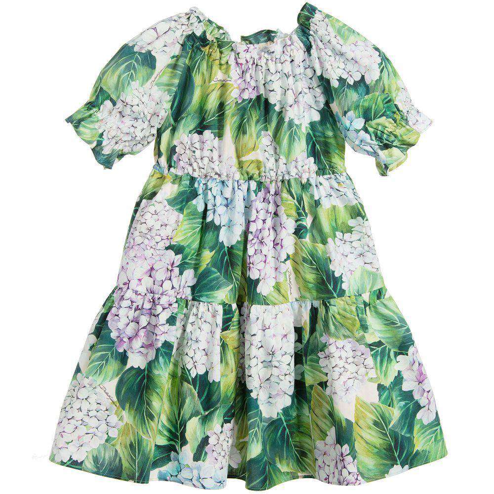 DOLCE & GABBANA GIRLS ORTENSIA DRESS 4 YEARS