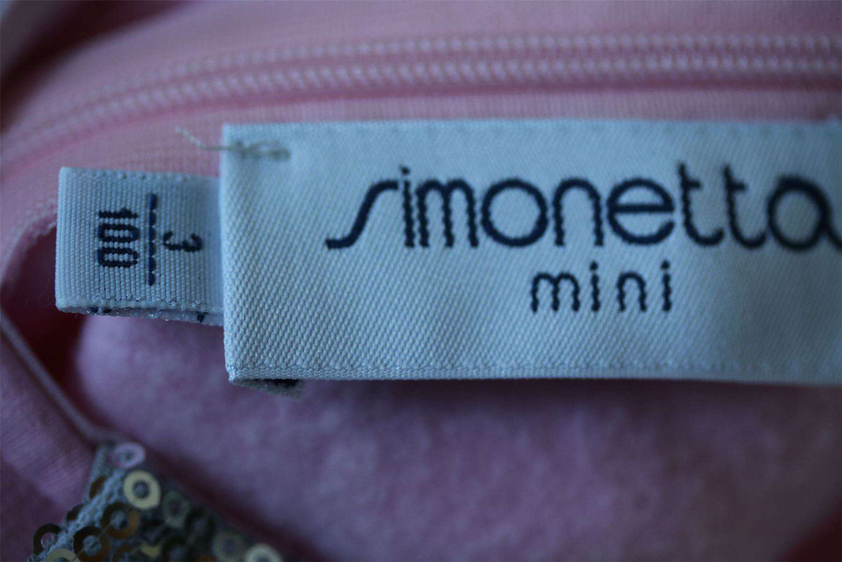 SIMONETTA MINI GIRLS PINK EMBROIDERED SWEATSHIRT JERSEY DRESS 3 YEARS