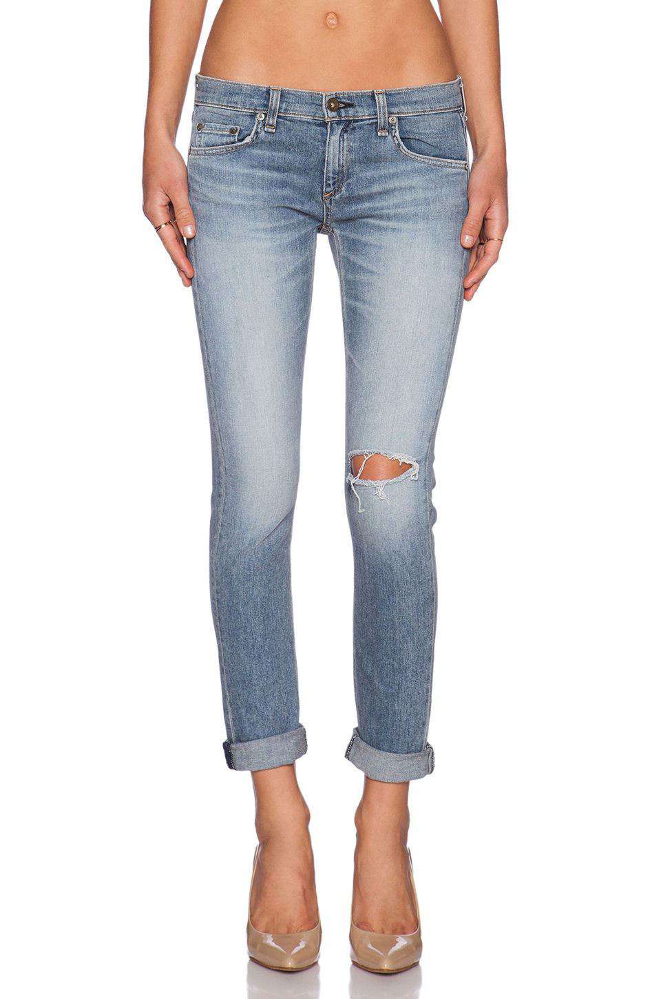 RAG AND BONE THE DRE BOYFRIEND MARINER JEANS W25 UK 6/8