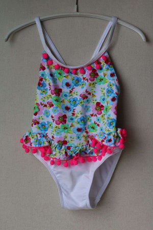 PATE DE SABLE GIRLS WHITE FLORAL SWIMSUIT 4 YEARS