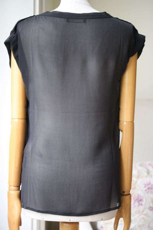 AVELON SILK SHEER BLACK TOP MEDIUM