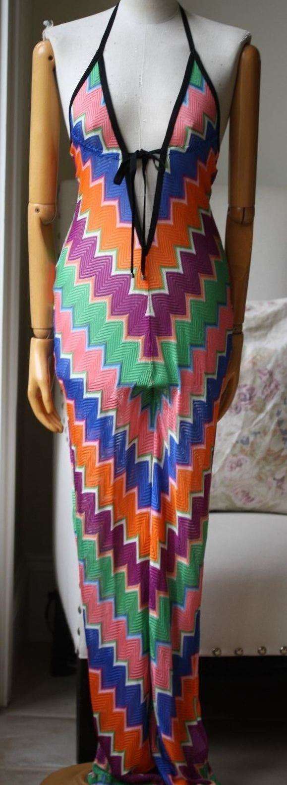 MISSONI GEOMETRIC ZIG-ZAG MULTICOLOUR JUMPSUIT IT 40 UK 8