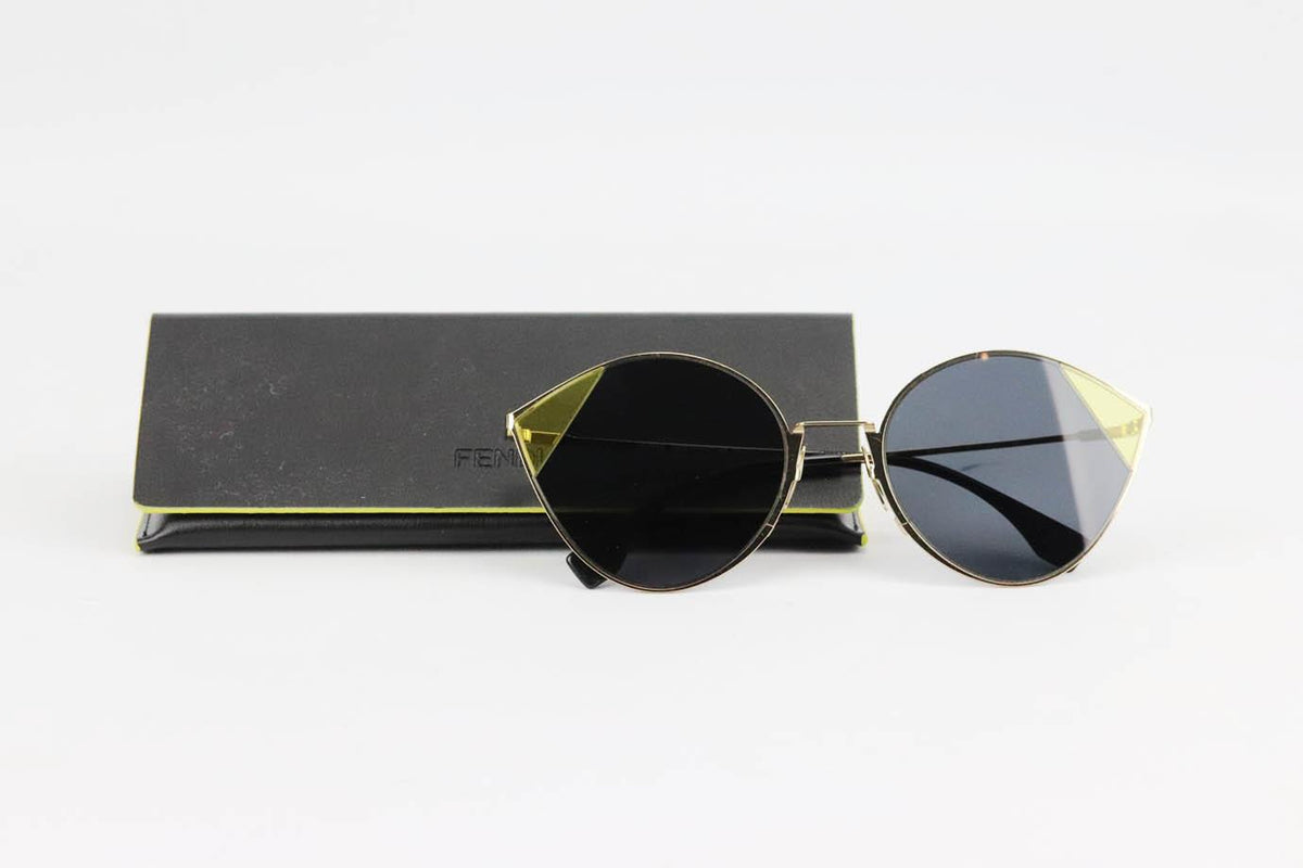 FENDI CAT EYE METAL FRAME SUNGLASSES