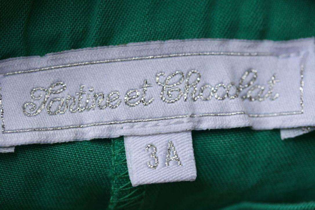 TARTINE ET CHOCOLAT KIDS BABY GREEN SHORTS 3 YEARS