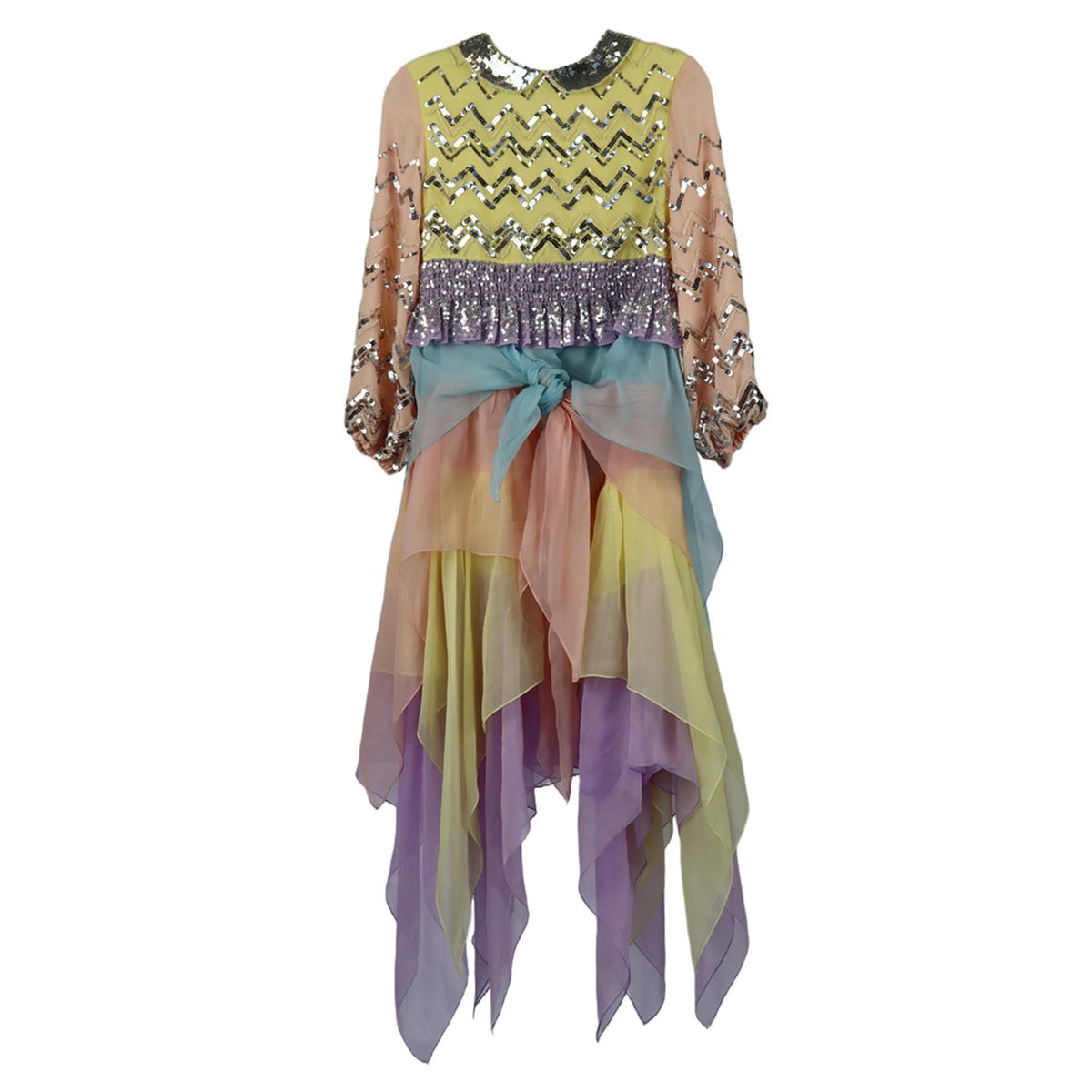 GUCCI KIDS GIRLS SEQUIN SILK DRESS 8 YEARS