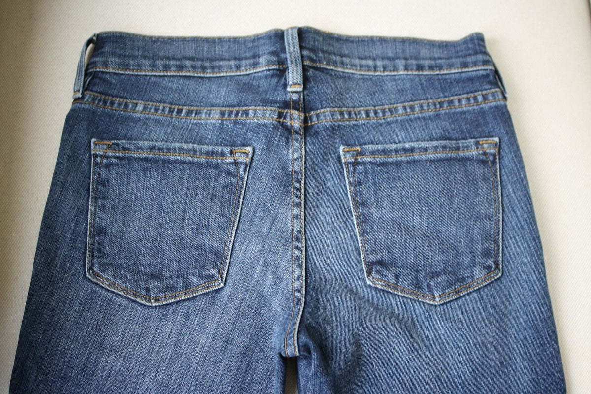 FRAME LE SKINNY DE JEANNE SEVILLE DISTRESSED JEANS W25 UK 6/8