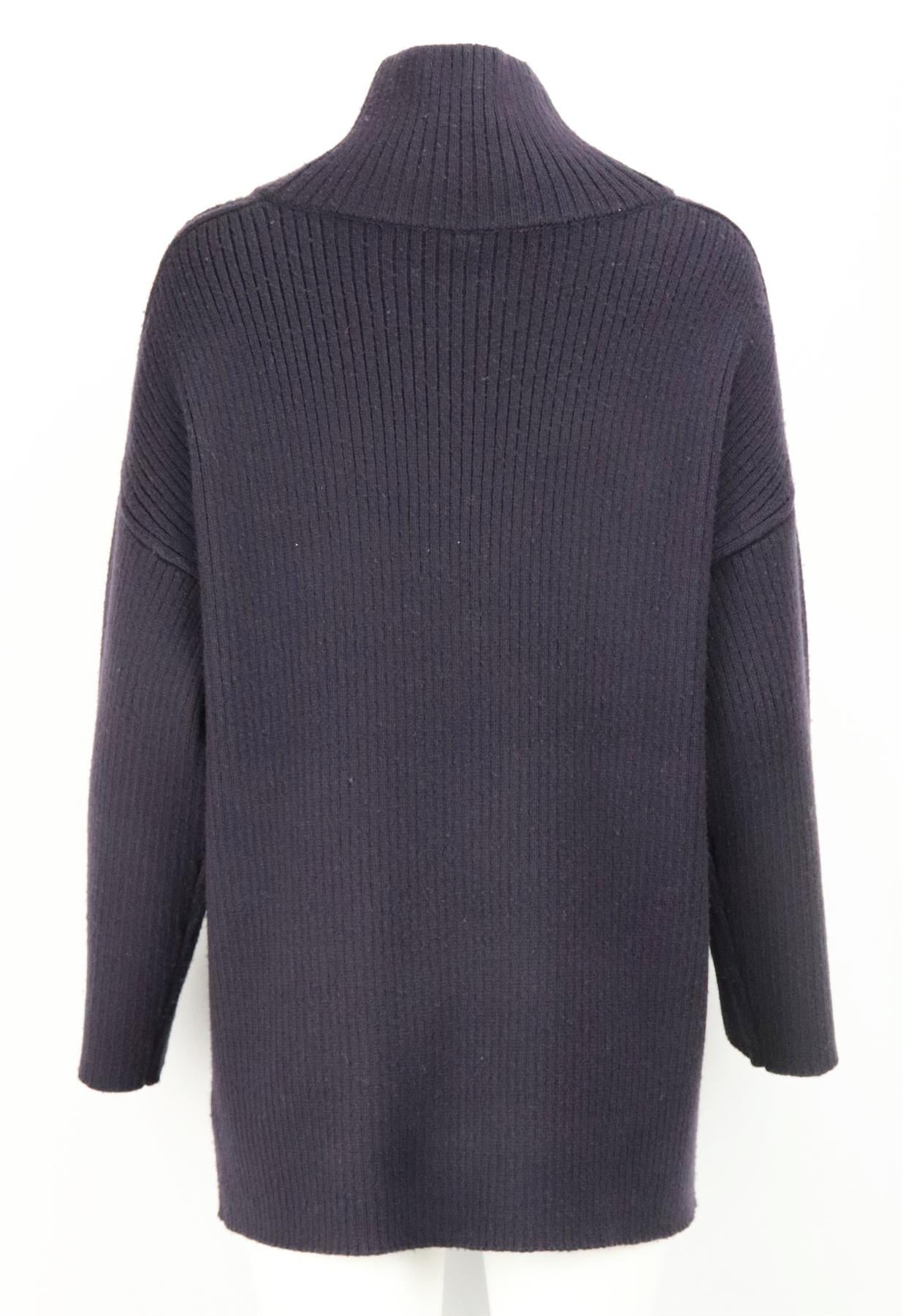 SOYER RIBBED WOOL BLEND TURTLENECK SWEATER SMALL