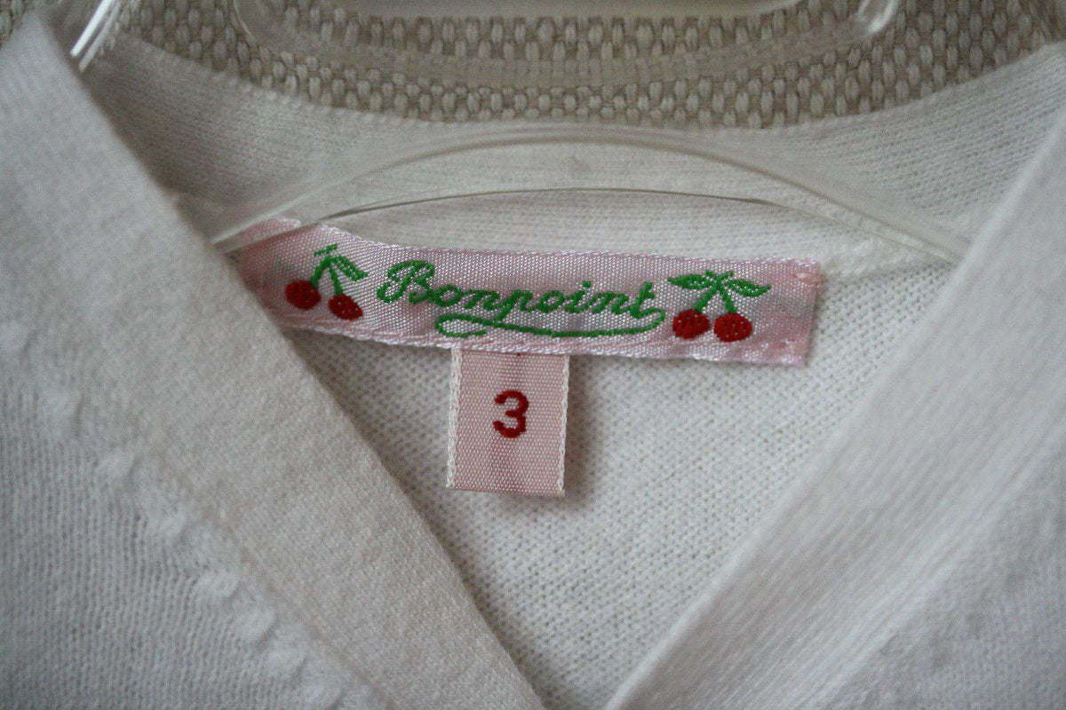BONPOINT BABY CREAM COTTON CARDIGAN 3 MONTHS